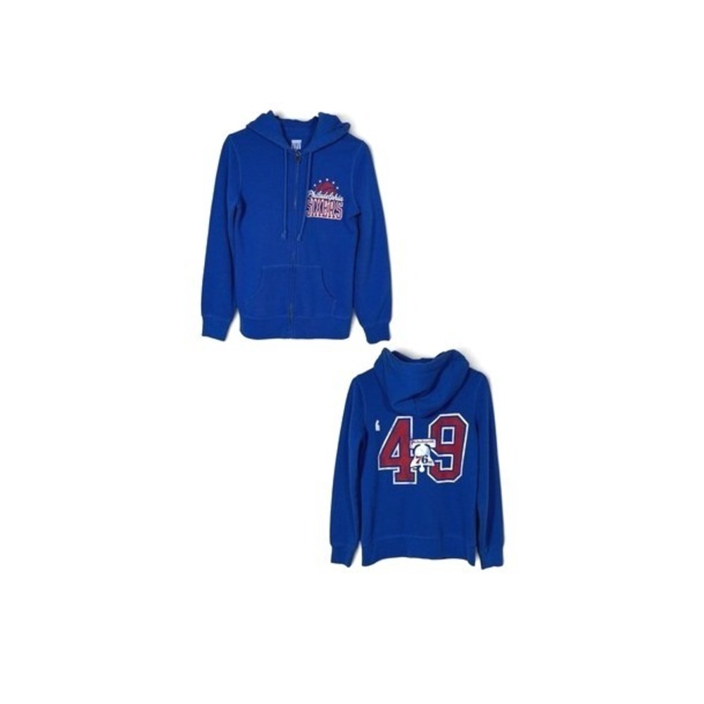 Junk Food Philadelphia 76ers Hoodie Sweatshirt Blue Full Zip M Retro NBA Sixers